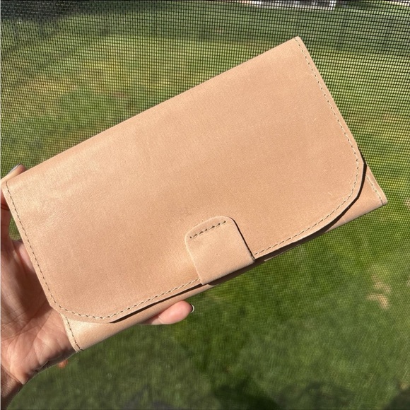 Able Handbags - Handmade Leather Kene Clutch Wallet Pink Mauve